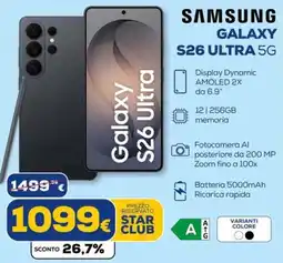 Euronics Tufano Samsung Galaxy S26 Ultra 5G offerta