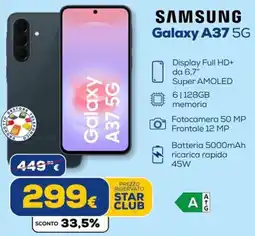 Euronics Tufano Samsung Galaxy A37 5G offerta