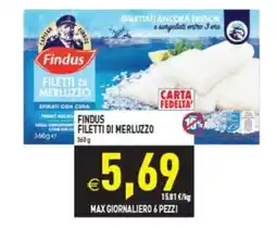 Supermercati Agorà Findus filetti di merluzzo offerta