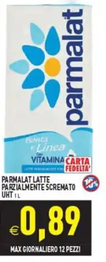 Supermercati Agorà Parmalat latte parzialmente scremato UHT offerta