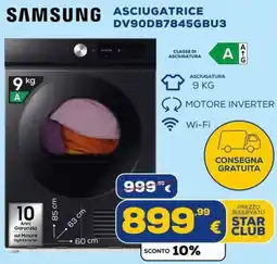 Euronics Tufano Samsung asciugatrice offerta