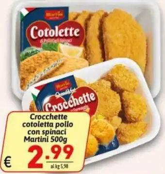 Crocchette cotoletta pollo con spinaci Martini