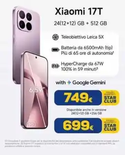 Euronics Tufano Xiaomi 17T offerta