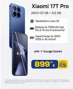 Euronics Tufano Xiaomi 17T Pro offerta