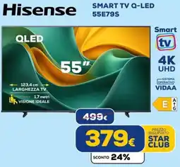 Euronics Tufano Hisense SMART TV Q-LED 55E79S offerta