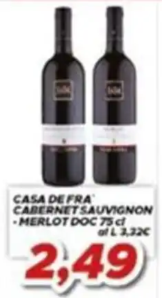 MA Supermercati Casa de Fra Cabernet Sauvignon Merlot DOC offerta