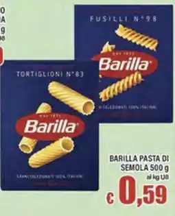 Top Supermercati Barilla pasta di semola offerta