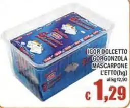 Top Supermercati Igor Dolcetto Gorgonzola Mascarpone offerta