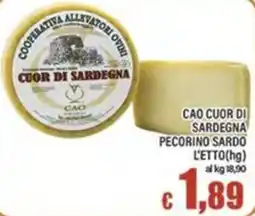 Top Supermercati Cao cuor di sardegna pecorino sardo offerta