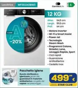 Euronics Tufano Lavatrice WF3S1243BW3 offerta