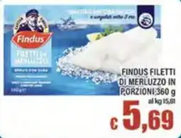 Top Supermercati Findus filetti di merluzzo offerta