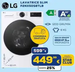 Euronics Tufano Lavatrice slim LG offerta
