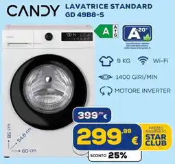 Euronics Tufano Candy lavatrice standard GD 49B8-S offerta