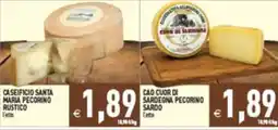 Supermercati Agorà Caseificio Santa Maria Pecorino Rustico offerta