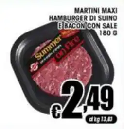 Sacoph Martini maxi hamburger di suino e bacon con sale offerta