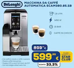 Euronics Tufano Macchina da caffè automatica DeLonghi offerta