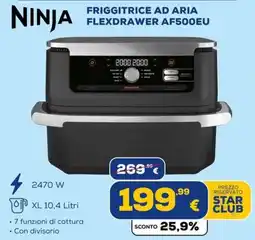 Euronics Tufano Ninja friggitrice ad aria flexdrawer af500eu offerta