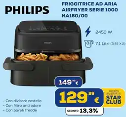 Euronics Tufano Friggitrice ad aria Philips serie 1000 offerta