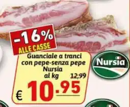 Ipercarni Guanciale a tranci con pepe senza pepe Nursia offerta