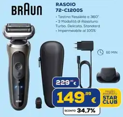 Euronics Tufano Rasoio Braun 72-C1200S offerta