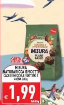 Supermercati Agorà Misura biscotti cacao e nocciole / dattero e avena offerta