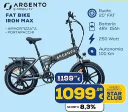 Euronics Tufano Fat Bike Iron Max Argento offerta