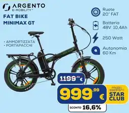 Euronics Tufano Argento e-mobility fat bike minimax gt offerta