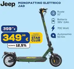 Euronics Tufano Jeep Monopattino Elettrico Jad offerta