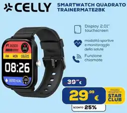 Euronics Tufano Celly smartwatch quadrato trainermate2bk offerta