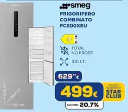 Euronics Tufano Smeg frigorifero combinato offerta