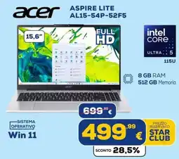 Euronics Tufano Acer Aspire Lite AL15-54P-52F5 offerta