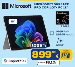 Euronics Tufano Microsoft Surface Pro Copilot+ PC 12" offerta