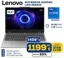 Euronics Tufano Lenovo Notebook Gaming LOQ 15IRX10 offerta