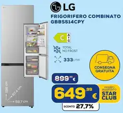 Euronics Tufano Frigorifero combinato LG offerta