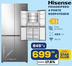 Euronics Tufano Hisense frigorifero 4 porte offerta