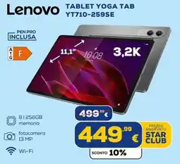 Euronics Tufano Lenovo Tablet Yoga Tab YT710-259SE offerta