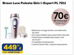 Euronics Tufano Braun Luce Pulsata Skin I-Expert PL 7211 offerta