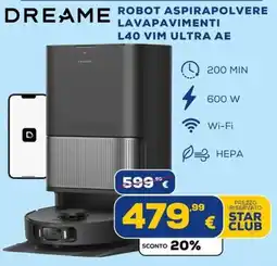Euronics Tufano Dreame robot aspirapolvere lavapavimenti L40 VIM Ultra AE offerta