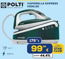 Euronics Tufano Polti Vaporella Express VE30.20 offerta