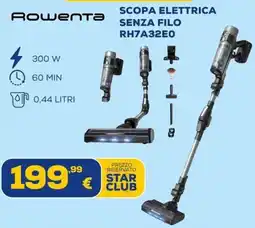 Euronics Tufano Scopa elettrica senza filo Rowenta offerta