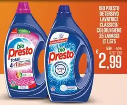 Supermercati EffePiù bio Presto detergente lavatrice classico offerta