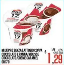 Supermercati EffePiù Milk Pro senza lattosio coppa offerta