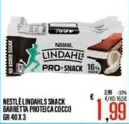Supermercati EffePiù Nestlé Lindahls Snack Barretta Proteica Cocco offerta