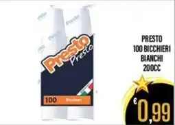 Supermercati EffePiù Presto bicchieri offerta