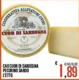 Supermercati EffePiù Caocuor di Sardegna pecorino sardo offerta