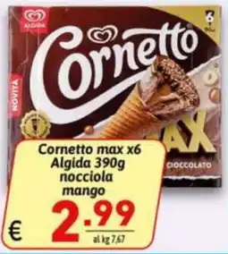 Ipercarni Cornetto max Algida offerta