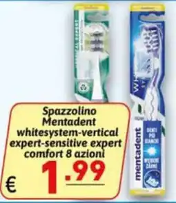 Ipercarni Spazzolino Mentadent whitesystem-vertical expert-sensitive expert comfort offerta