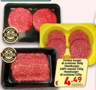 Ipercarni Fettine burger di scottona offerta