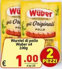Ipercarni Wurste di pollo Wuber offerta