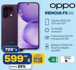 Euronics Tufano Oppo Reno16 FS 5G offerta